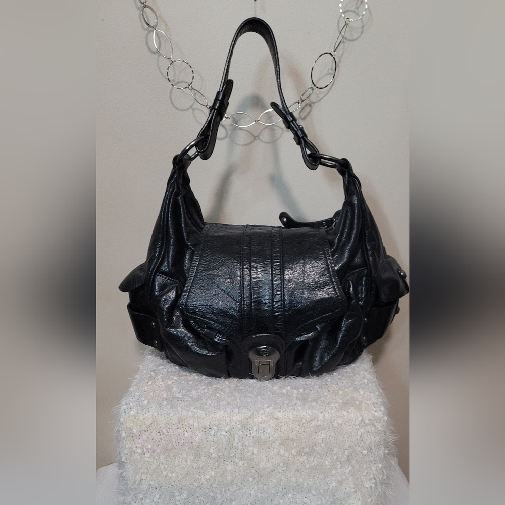 Frencesco Biasia Elegant  Distress Leather Shoulder Bag Vintage